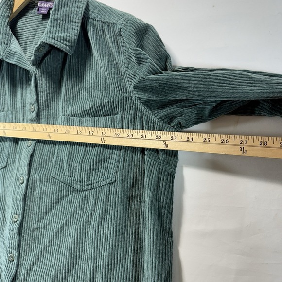 ROAMANS Green Shacket Corduroy Jacket Button Up Shirt 16W - Picture 7 of 12